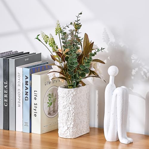 HOLOLA Hand-Carved 3D Book Vase - Decorative White Flowers Vases for Home & Office, Unique Bookend Vase for Bookshelves, Artificial Floral Display, Gift for Book Lovers (Home Decor, Desk Decor) - Image 4