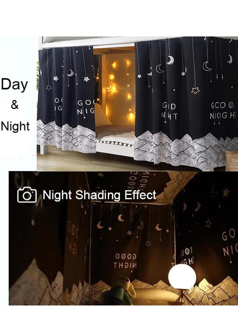 KCDMBUE Bed Privacy Curtains – Breathable Blackout Drapes for Bottom Loft Bed, Dustproof Shading Canopy Tent Panels for Dorm, College, and Home Use  - Image 3