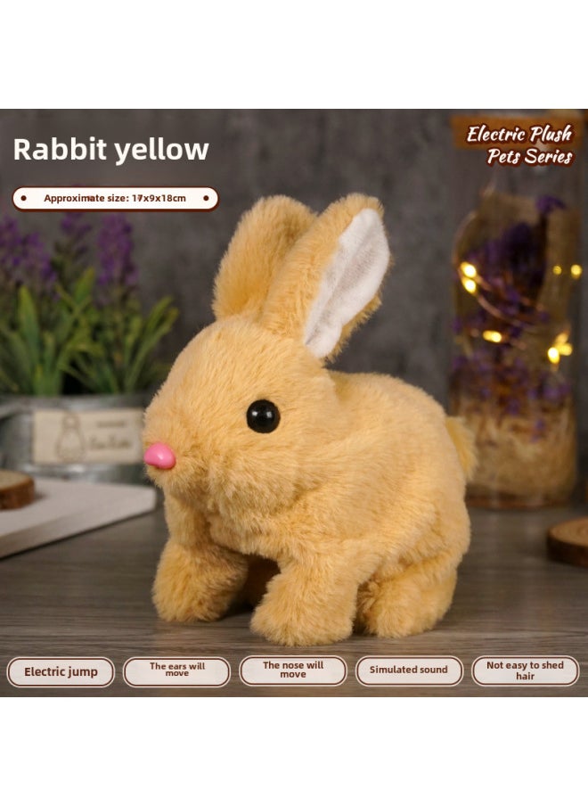 Children's Simulated Teddy Rabbit Electric Pet Dog Plush Walking Barking Toy Electronic Pet Dog Toy-Color:Rabbit ]-Specifications:Screwdriver +2 Batteries  - Image 1