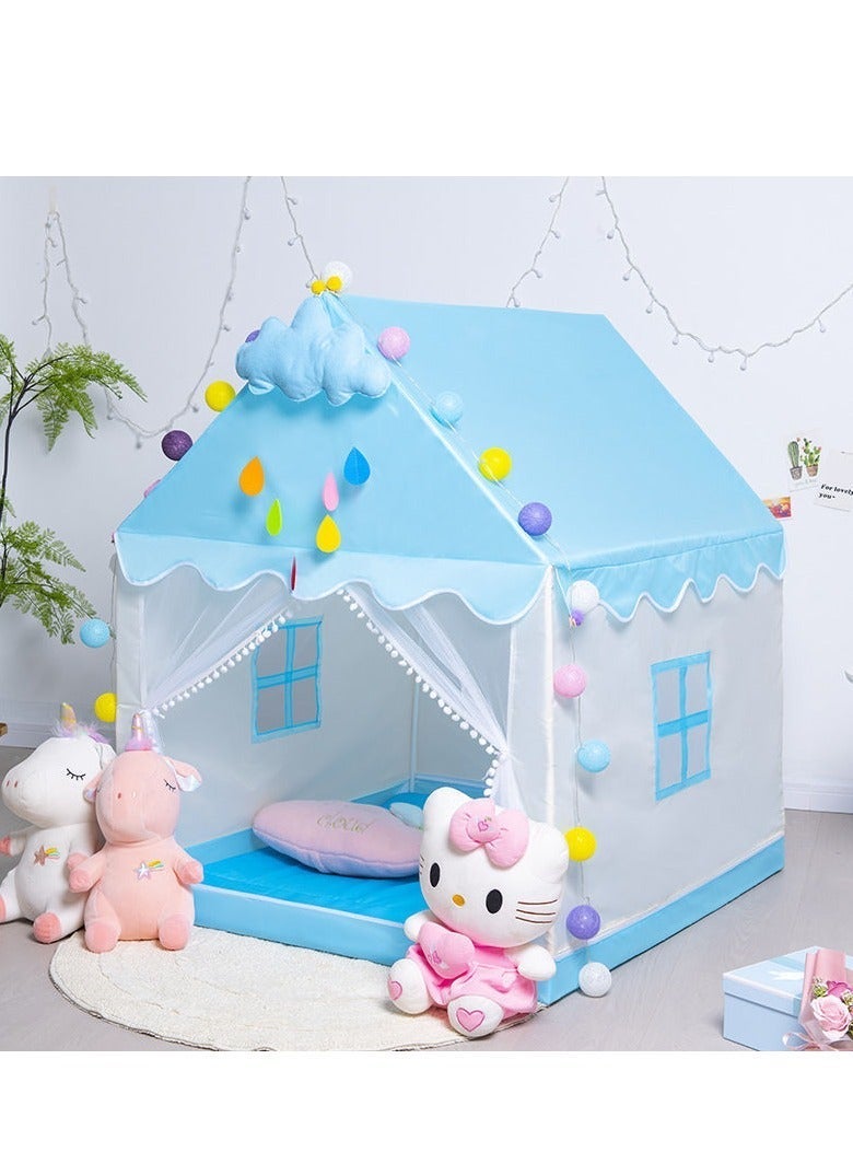 Paka Rabbit Large Kids Playhouse, Children's Game Tent With Star Lights, Ball Lights, Colorful Flags And Butterfly Decorations For Kids, Indoors Outdoors Activity Center For Girls Boys（Size 51" x 47" x 41") - Image 5