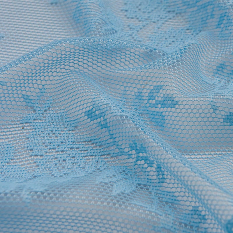 Deeprove Blue Lace Sheer Curtains 96 inches Long 2 Panels Set  Rose Florals Embroidery Privacy Window Treatment Pair Drapes forShabby Chic Victorian Decor  Rod Pocket  W57 x L96 - Image 4