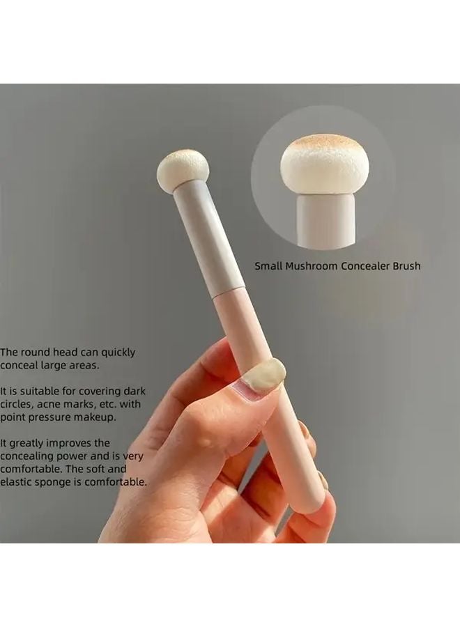 فرشاة كونسيلر صغيرة للفطر ذات استخدام مزدوج للرطب والجاف لتصحيح الهالات السوداء تحت العين - Image 3