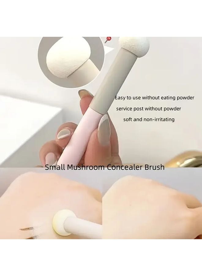 فرشاة كونسيلر صغيرة للفطر ذات استخدام مزدوج للرطب والجاف لتصحيح الهالات السوداء تحت العين - Image 4