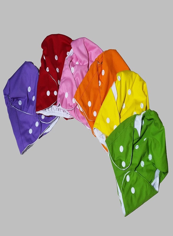 Heights Baby Diapers Adjustable Reusable Baby Kids Boy Girls Washable Cloth Diaper Nappies Pack 6 Without Insert Pads, One Size - Image 3