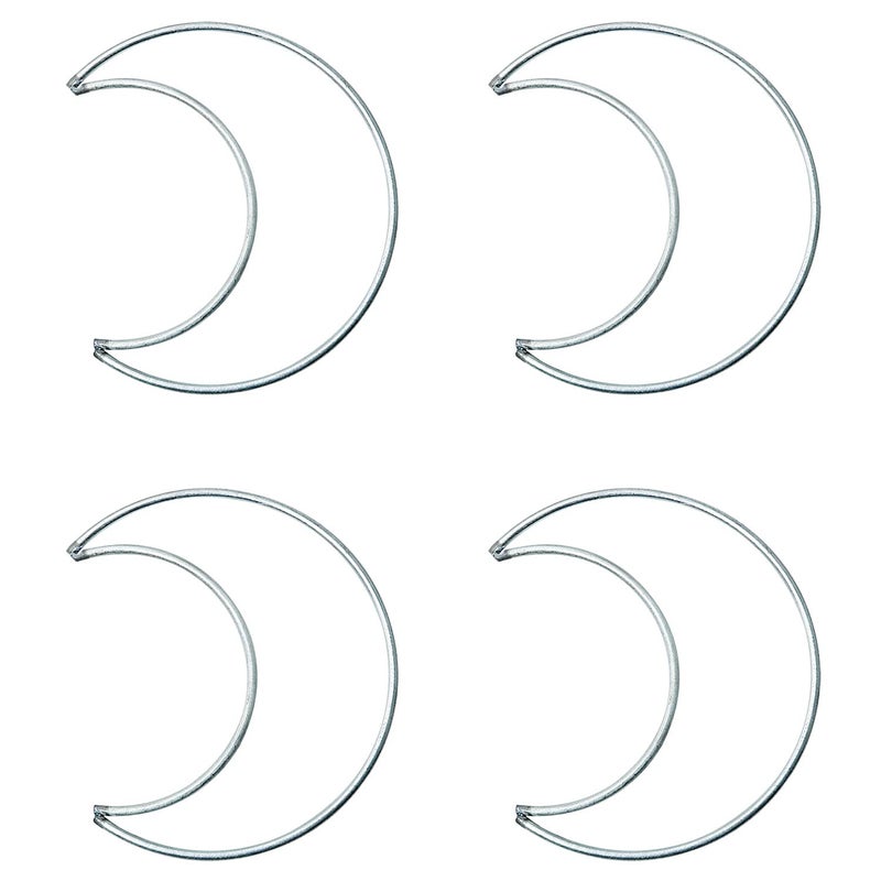 ZZHXSM 4pcs Moon Shaped Dream Catcher Rings Hoops for DIY Craft Dream Catcher Making Wedding Wreath Decoration 393x393x011 Inch - Image 3
