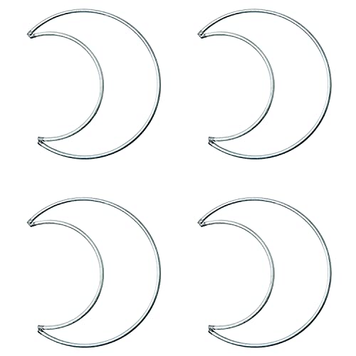 ZZHXSM 4pcs Moon Shaped Dream Catcher Rings Hoops for DIY Craft Dream Catcher Making Wedding Wreath Decoration 393x393x011 Inch - Image 1