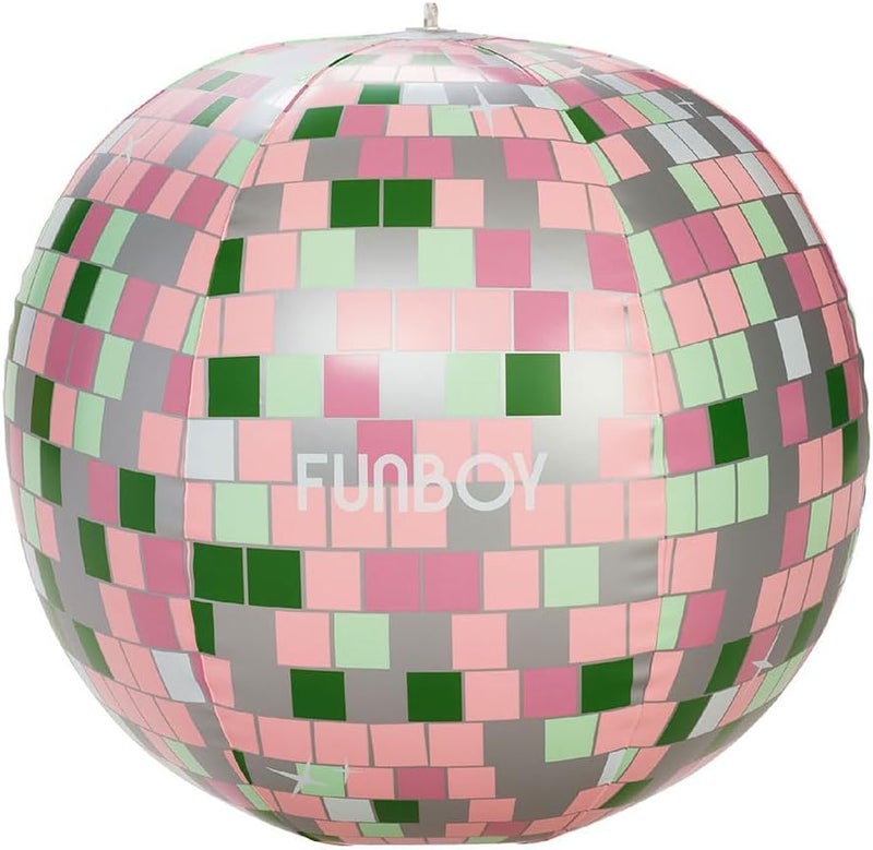 FUNBOY Oversized 20 Inflatable Disco Metallic Ball Beach Ball Style Inflatable with Hang Loop - Image 1