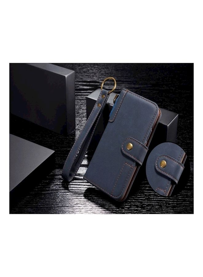 Loquat Flip Case Cover For Apple iPhone X Dark Blue - Image 5