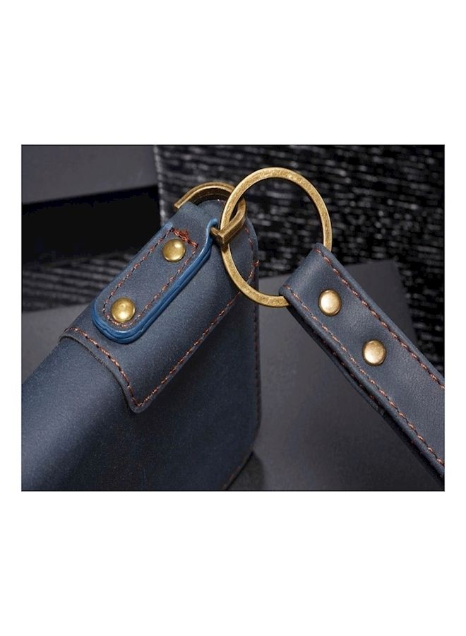 Loquat Flip Case Cover For Apple iPhone X Dark Blue - Image 4