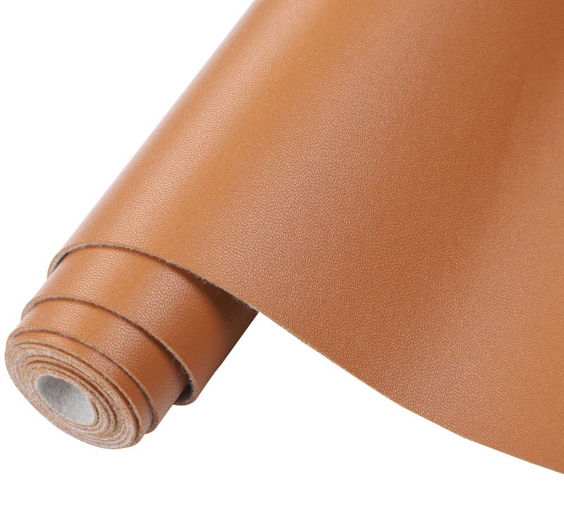 CDY Smooth Faux Leather Sheets 13.8"X53" Solid Color Faux Leather Fabric Roll Perfect for Making Earrings, Bows,Bags,DIY Crafts (Brown - 2) - Image 1