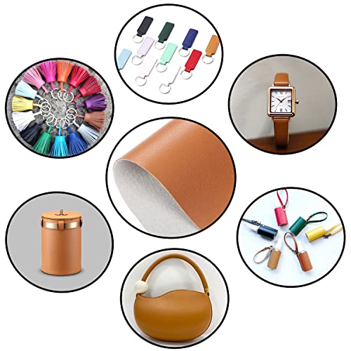 CDY Smooth Faux Leather Sheets 13.8"X53" Solid Color Faux Leather Fabric Roll Perfect for Making Earrings, Bows,Bags,DIY Crafts (Brown - 2) - Image 5