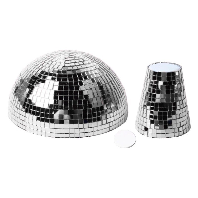 Mushroom Disco Ball Silver Premium Plastic With Secure Mirrored Tiles - Captivating Color Reflections Durable Mirror Ball Table Decor for Home Stage Bar Holiday Birthday Party Supplies - Image 1