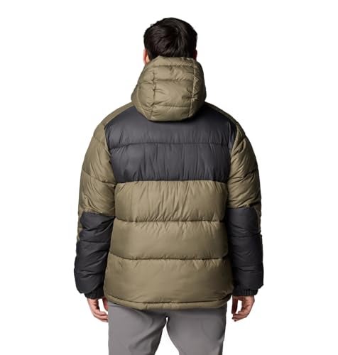 Columbia Mens Pike Lake II Hooded Jacket, Stone Green/Shark, Small - Image 4