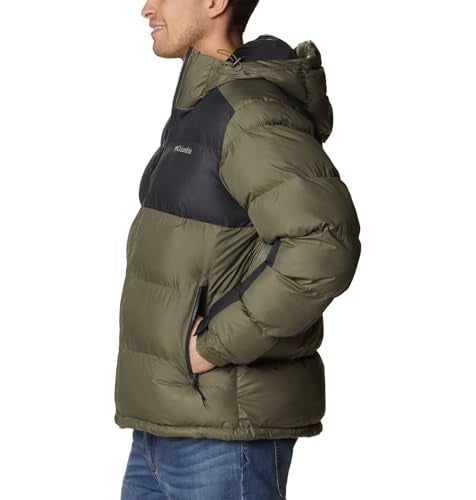 Columbia Mens Pike Lake II Hooded Jacket, Stone Green/Shark, Small - Image 5