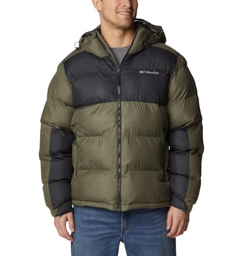 Columbia Mens Pike Lake II Hooded Jacket, Stone Green/Shark, Small - Image 2