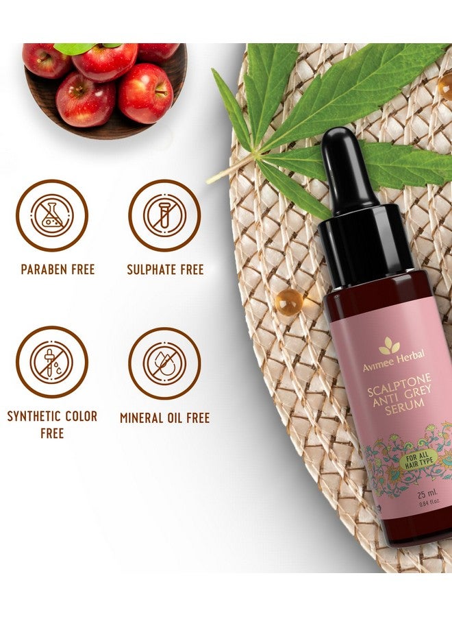 AVIMEE HERBAL Scalptone Grey Hair Serum With Hyaluronic Acid & Caffeine | Toxin Free | Light-Weight, Non-Sticky & Odourless Formula | For All Hair Types | 25 Ml - Image 3