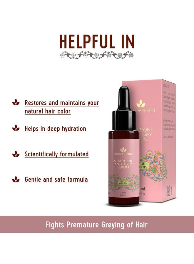 AVIMEE HERBAL Scalptone Grey Hair Serum With Hyaluronic Acid & Caffeine | Toxin Free | Light-Weight, Non-Sticky & Odourless Formula | For All Hair Types | 25 Ml - Image 5