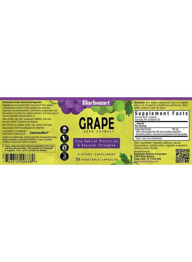 Bluebonnet BlueBonnet Super Fruit Grape Seed Extract Supplement, 30 Count  - Image 2