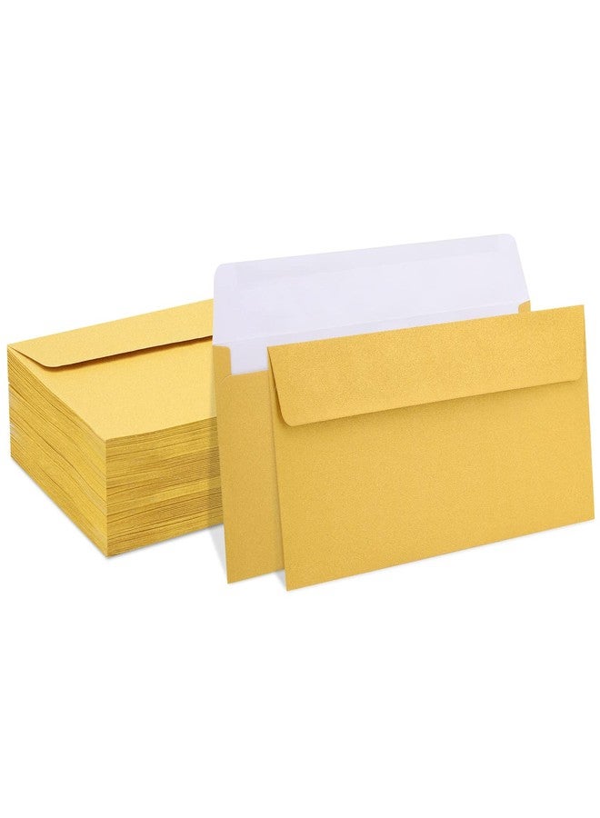 Keketer 100 Pack Gold Metallic #10 Business Envelopes 4-1/8 x 9-1/2 in Square Flap Mailing Envelopes for Office, Business Letterhead, Invoices, Personal Mailing, Letters, Unique Invitations & Announcements - Image 1