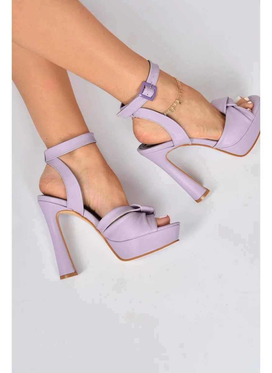 Fox Shoes Lilac Thick Plaform Heeled Women's Shoes K404080209