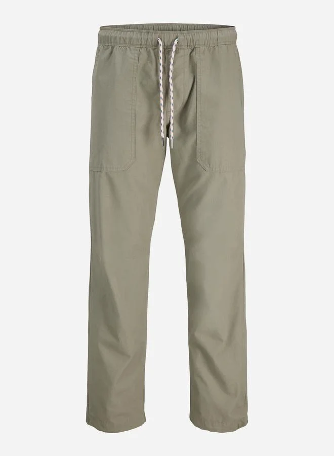 JACK & JONES Grey Straight Leg Drawstring Joggers
