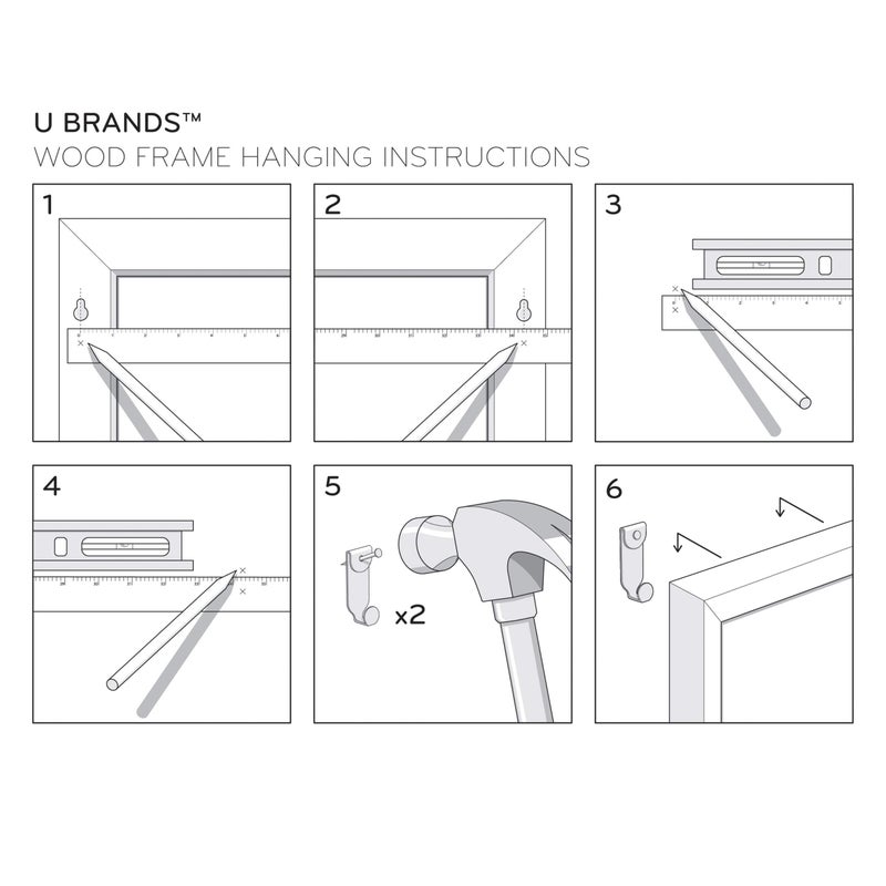 U Brands Chalkboard, 24" x 36", Birch Wood Frame, Blackboard Surface, Wall Mountable, Dry Erase Board, Home, Classroom & Office Organization, Memo & Message Board - Image 5