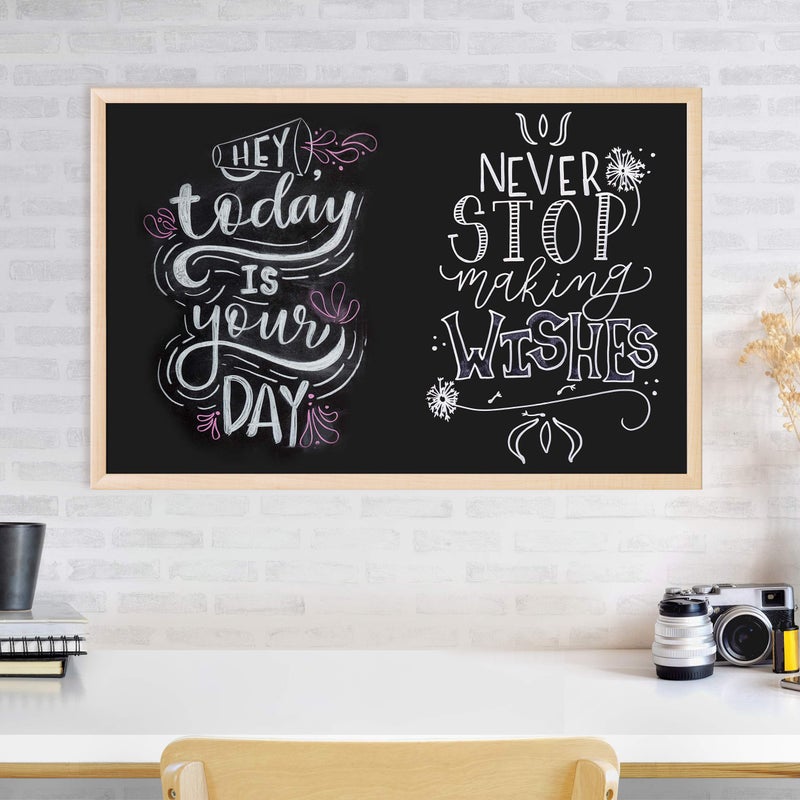 U Brands Chalkboard, 24" x 36", Birch Wood Frame, Blackboard Surface, Wall Mountable, Dry Erase Board, Home, Classroom & Office Organization, Memo & Message Board - Image 3