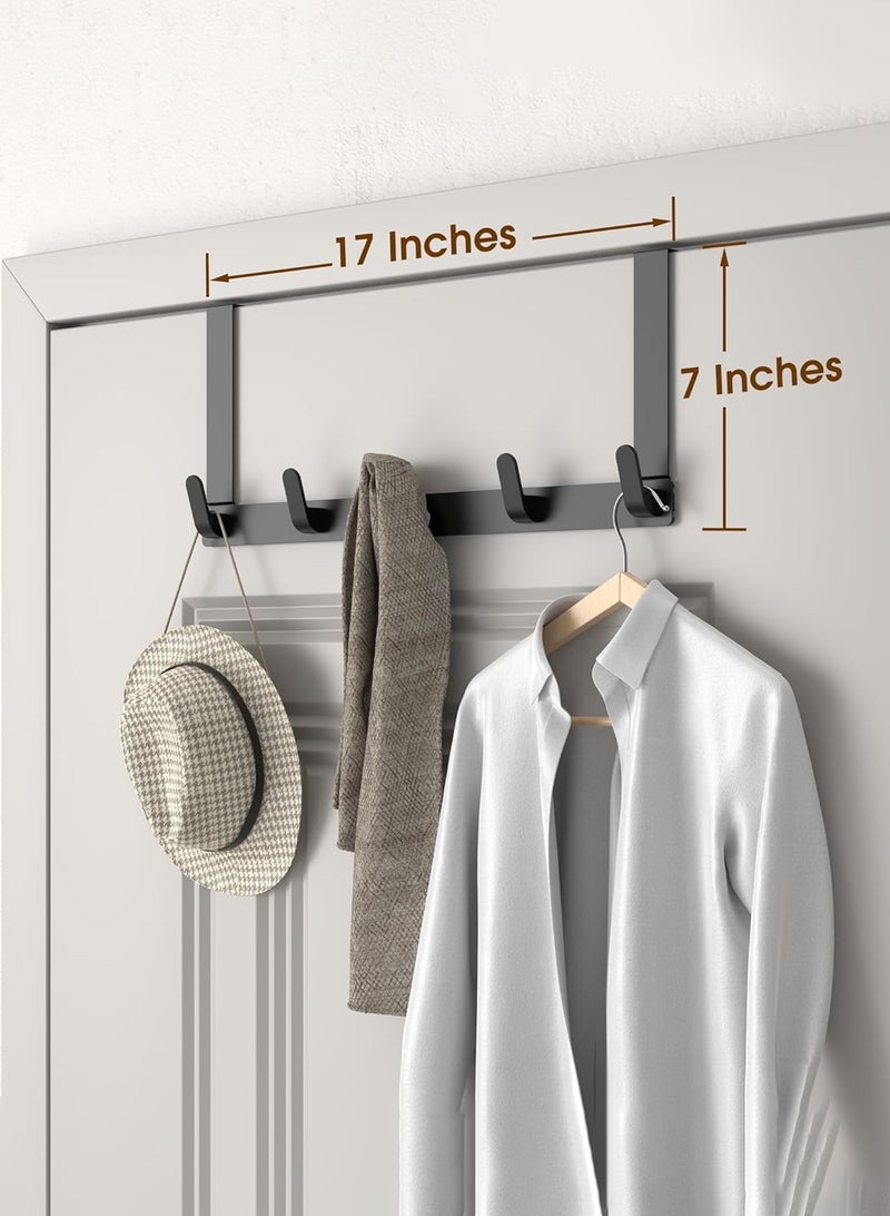 Over The Door Hooks Hanger with Extended Arms for Easy Use by Women, Fits 1 3/4" Doors, Bathroom Accessories and Towel Rack Organization , Matte Black - Image 3