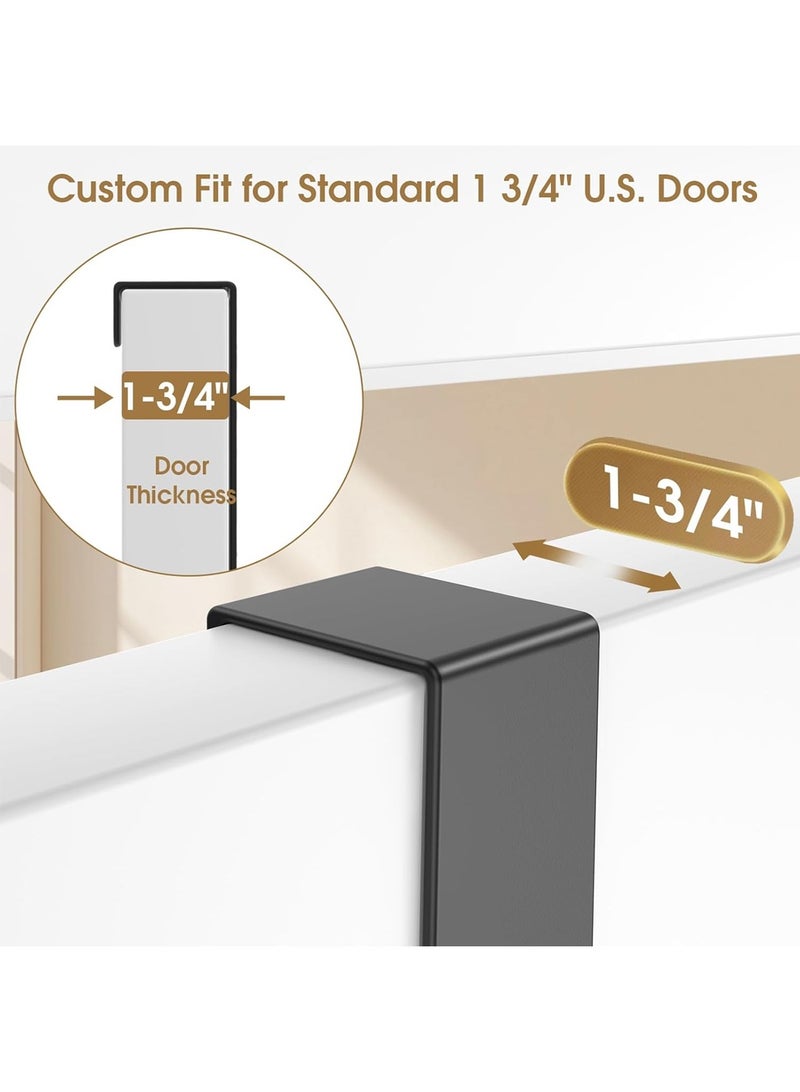 Over The Door Hooks Hanger with Extended Arms for Easy Use by Women, Fits 1 3/4" Doors, Bathroom Accessories and Towel Rack Organization , Matte Black - Image 4