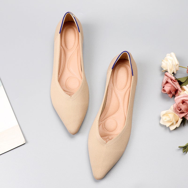 Women's Knitted Pointed-Toe Flat Loafers