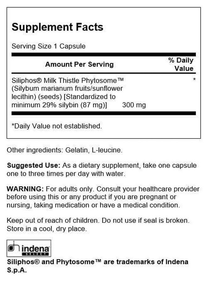SWANSON سوانسون سيليفس حليب الشوك فيتوسوم 300 ملليجرام 60 كبسولة - Image 2