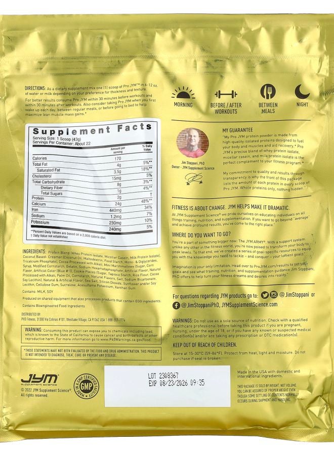 JYM Supplement Science برو جيم واي إم بروتين بليند فائق الجودة طعم روكي رود 2.1 رطل (946 جرام) - Image 2