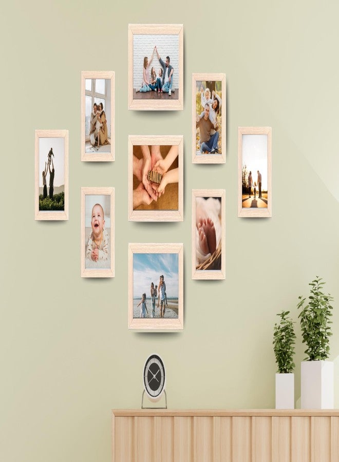 Dev Aastha Photo Frame Set for Wall Decoration – Pack of 9 Beige Frames, 5x7 inch(3 Pcs), 4x6 inch (6 Pcs) – Family Collage, Certificate & Picture Display for Home, Office & Gift Use - Image 2