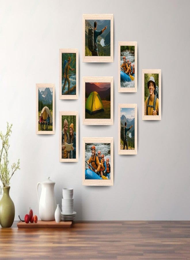 Dev Aastha Photo Frame Set for Wall Decoration – Pack of 9 Beige Frames, 5x7 inch(3 Pcs), 4x6 inch (6 Pcs) – Family Collage, Certificate & Picture Display for Home, Office & Gift Use - Image 3