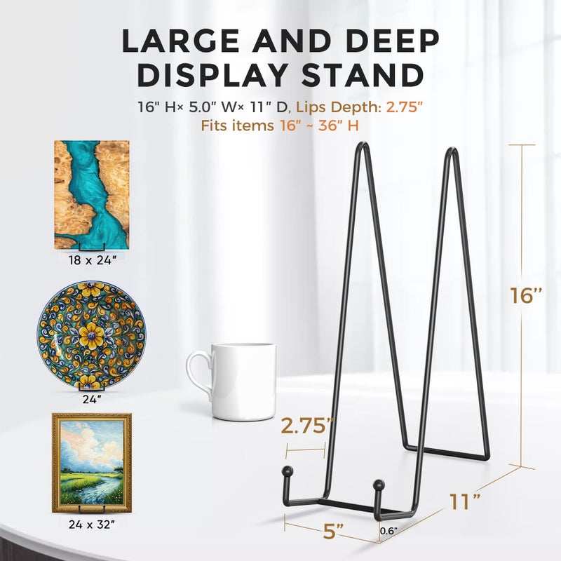 TRLife TR-LIFE 16 Inch Heavy Duty Plate Stand (4 Pack) - Metal Display Easel for Large Plates, Picture Frames, Signs, Posters, and Decorative Platters - Image 3