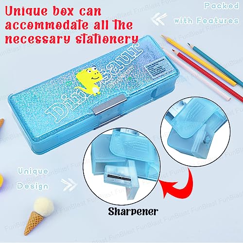 FunBlast Magnetic Pencil Case with Sharpener - Pencil Box for Kids, Dinosaur Pencil Box for Kids, Pencil Box for Girls, Pencil Box for Girls Stylish - Image 3