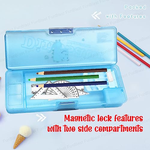 FunBlast Magnetic Pencil Case with Sharpener - Pencil Box for Kids, Dinosaur Pencil Box for Kids, Pencil Box for Girls, Pencil Box for Girls Stylish - Image 4