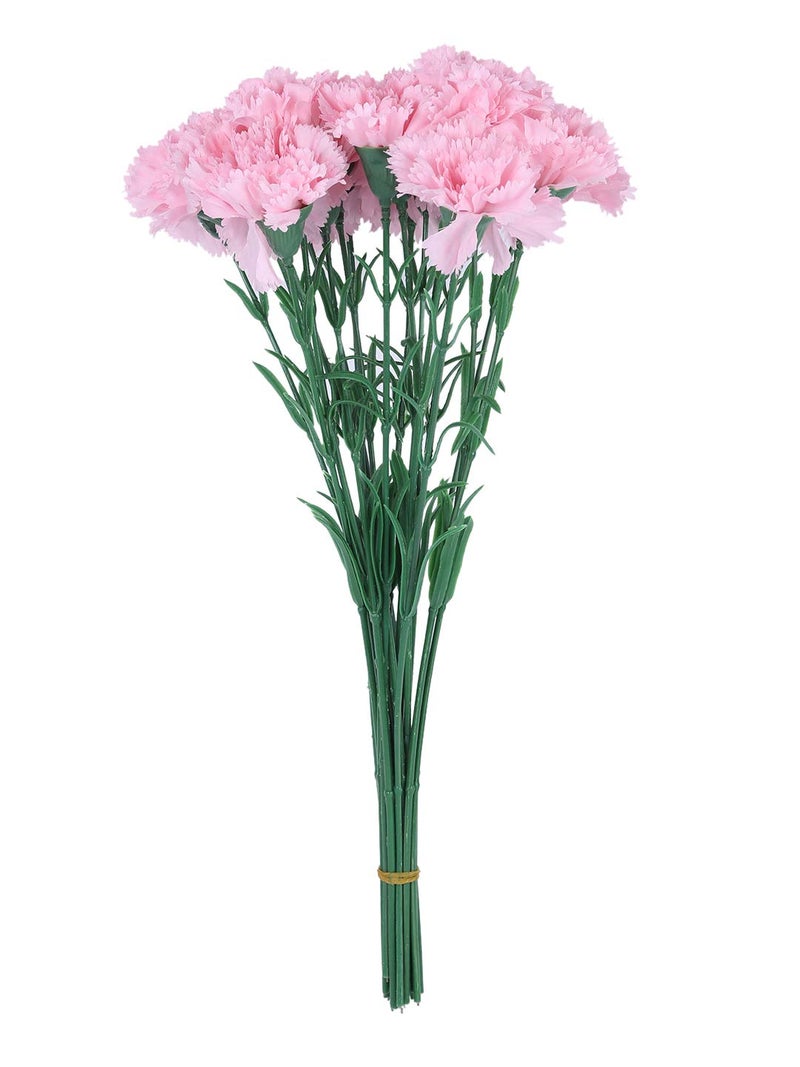 Fourwalls Artificial Synthetic Single Carnation Flower Stick 45 cm Tall Set of 20 Pink - Image 2