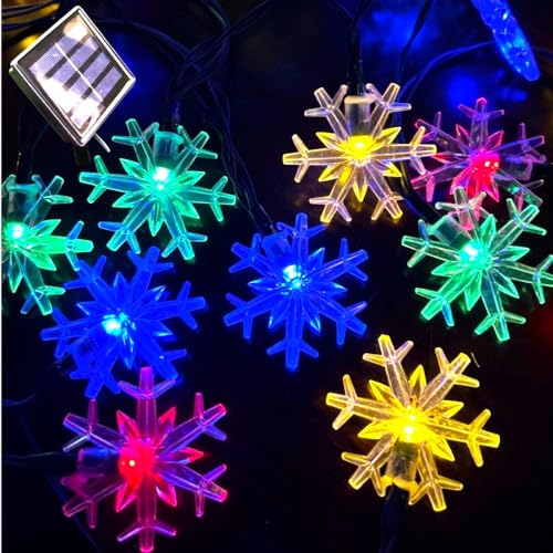 Inngree Solar Christmas Lights Outdoor Waterproof Decorations 20 Ft 30 LED Snowflake String Fairy Lights with 8 Lighting Modes for Wedding, Party, Tree, Room, Garden, Patio, Yard, Home - Image 5