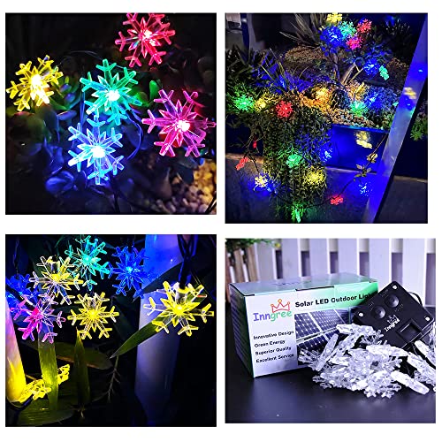 Inngree Solar Christmas Lights Outdoor Waterproof Decorations 20 Ft 30 LED Snowflake String Fairy Lights with 8 Lighting Modes for Wedding, Party, Tree, Room, Garden, Patio, Yard, Home - Image 4