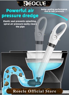 REOCLE Powerful Toilet Plunger Air Drain Blaster Sink Plunger Drain Clog Remover Tool High Pressure Drain Blaster Gun for Toilet & Bathroom & Shower & Clogged Pipes  - Image 2