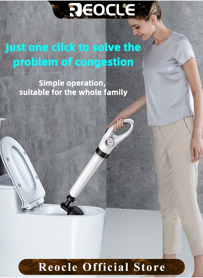 REOCLE Powerful Toilet Plunger Air Drain Blaster Sink Plunger Drain Clog Remover Tool High Pressure Drain Blaster Gun for Toilet & Bathroom & Shower & Clogged Pipes  - Image 3
