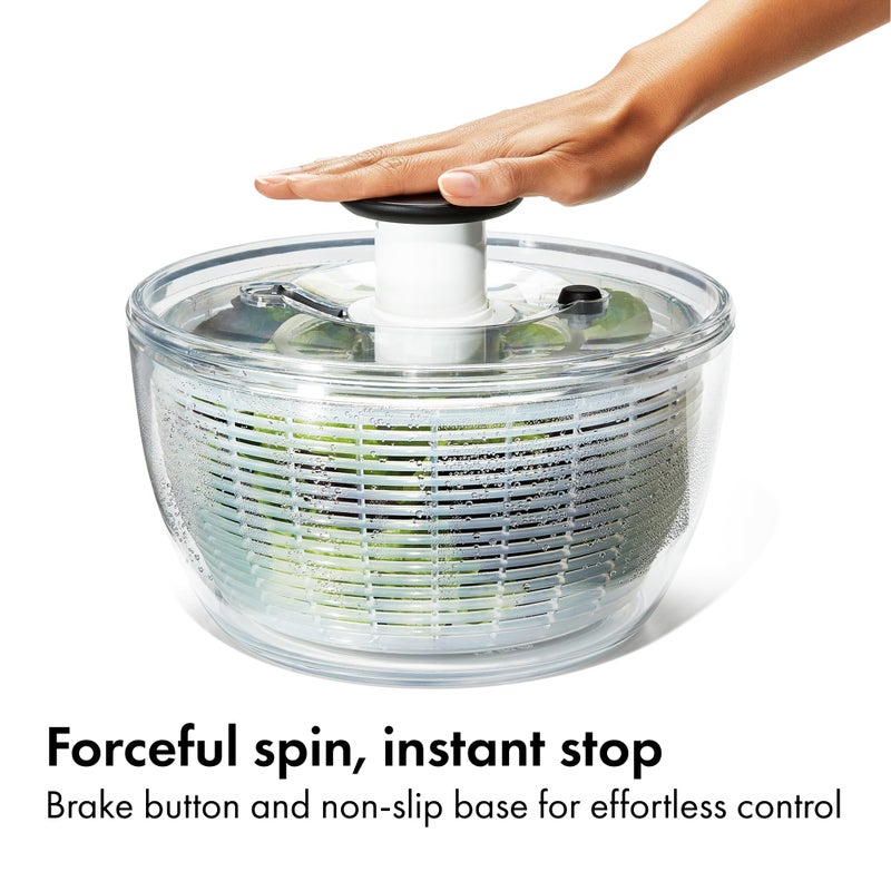 OXO Good Grips Salad Spinner | Lettuce Spinner | Fruit Washer | Fruit Washing Bowl with Strainer | Vegetable Cleaner | Salad Cleaner | Lettuce Washer | 6.22 Quart Capacity - Image 4
