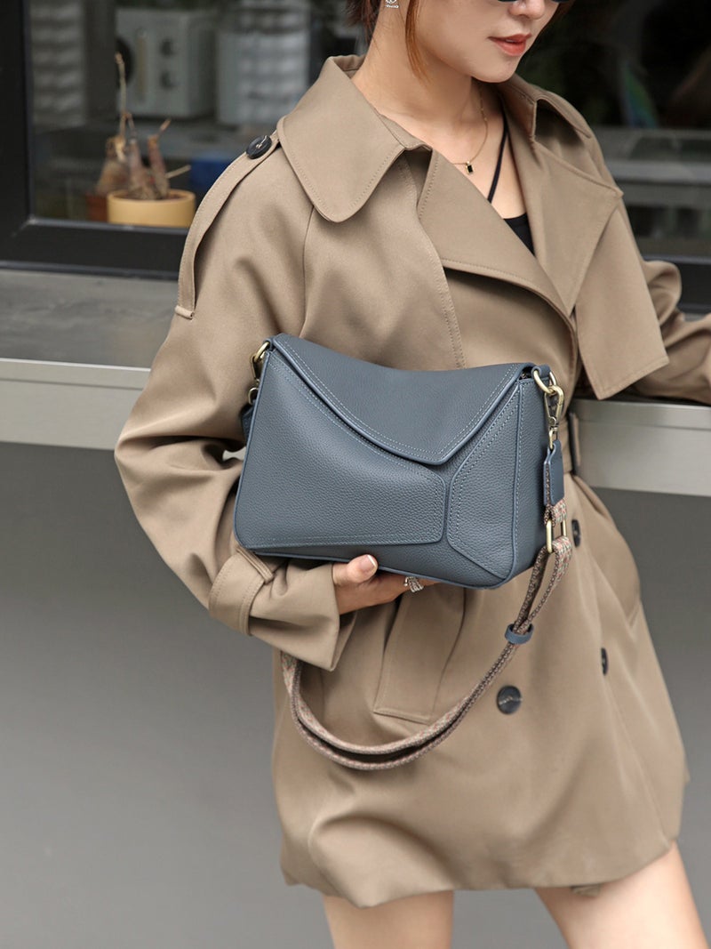 Bag Women'S New Arrival Shoulder Underarm Bag Geometric Bag Women'S Genuine Leather Pillow Bag Togo Top Layer Cowhide Crossbody Bag - Image 3
