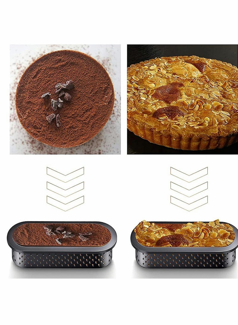 SYOSI Cake Mousse Ring, Cake Ring Perforated, Cake Mold Mousse Tart Ring, Perforated Cake Mousse Ring, for Making Mini Cheesecakes, Chocolate Quiche Wraps, Biscuits, Tarts, Chocolates (8 Pieces) - Image 4