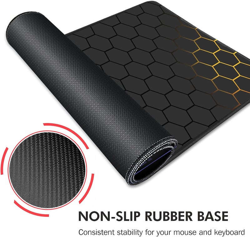 Galdas Gaming Mouse Pad XXL XL Large Long Extended Big Mousepad Non-Slip Rubber Keyboard Mouse Pad with Stitched Edges for Laptop Home Office (31.5x11.8x0.08 Inch) … (Grid) - Image 5