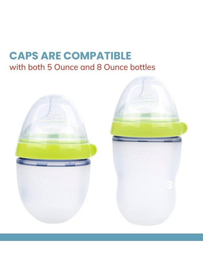 Botabee Baby Bottle Caps for Comotomo Baby Bottles - Pack of 3 Fits 5 Ounce and 8 Ounce Silicone Bottles - Snug Fit Baby Bottle Lid Protects Nipples and Prevent Leaks - Ideal for On-The-Go Feeding - Image 2
