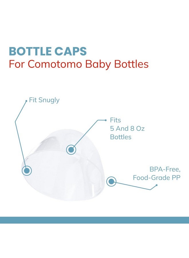 Botabee Baby Bottle Caps for Comotomo Baby Bottles - Pack of 3 Fits 5 Ounce and 8 Ounce Silicone Bottles - Snug Fit Baby Bottle Lid Protects Nipples and Prevent Leaks - Ideal for On-The-Go Feeding - Image 1