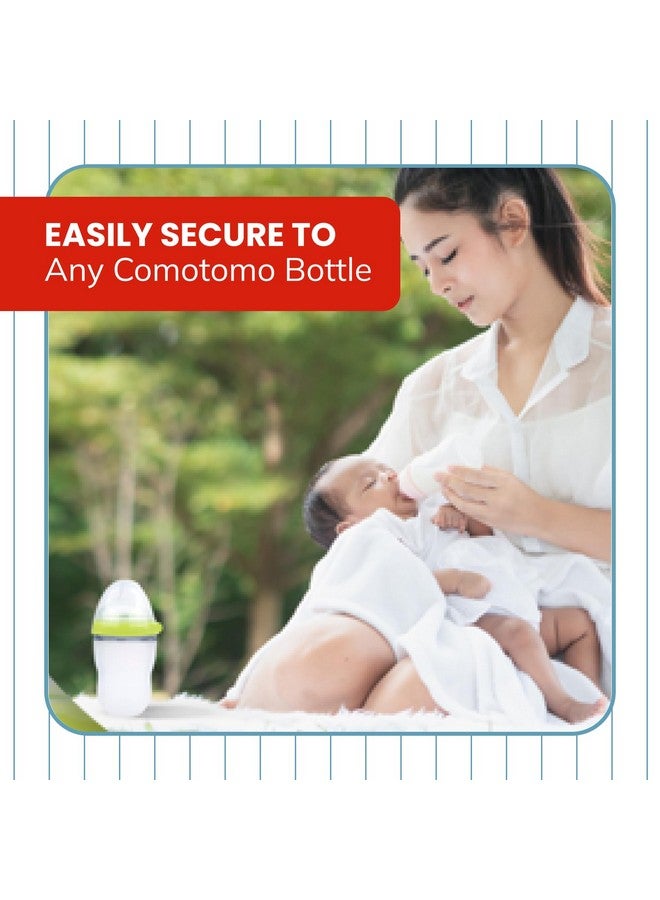 Botabee Baby Bottle Caps for Comotomo Baby Bottles - Pack of 3 Fits 5 Ounce and 8 Ounce Silicone Bottles - Snug Fit Baby Bottle Lid Protects Nipples and Prevent Leaks - Ideal for On-The-Go Feeding - Image 3