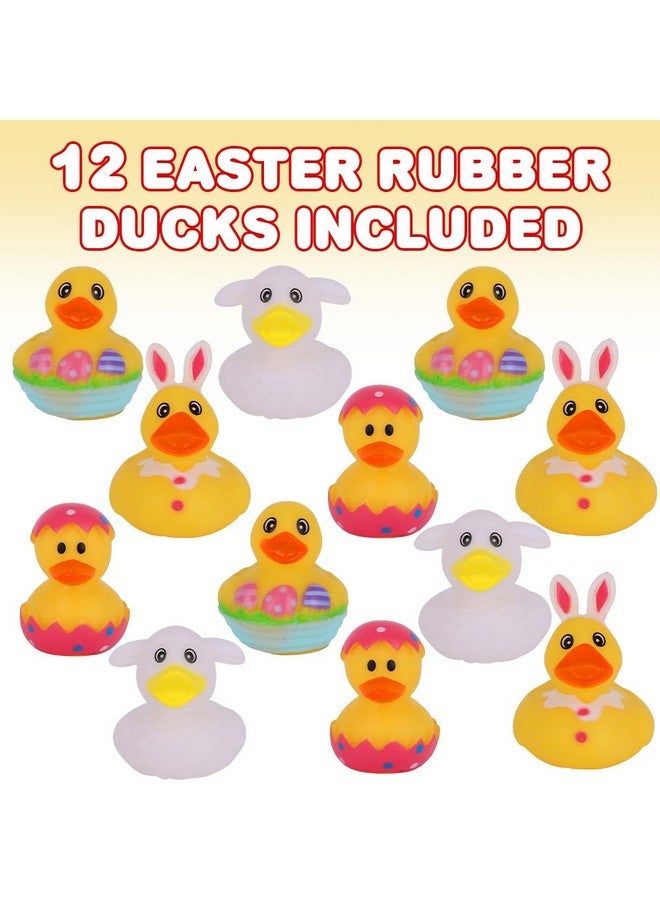 ArtCreativity 2.5 Inch Easter Rubber Ducks for Kids - Pack of 12 Assorted Styles Mini Easter Ducks, Fun Egg Hunt Surprise Toys, Easter Party Favors, Jeep Ducks, and Easter-Themed Bath Toys for Kids - Image 2